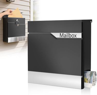 Soporte pared buzón metal con cerradura llave 4pulg x14.57