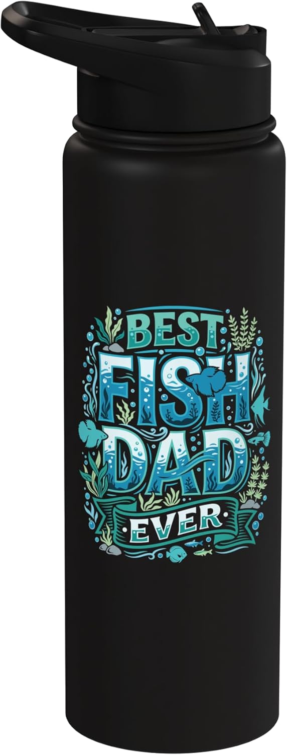 Bottella de agua aislada para acuarista padre de peces acero inoxidable