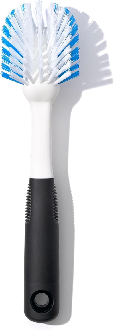 Cepillo platos cerdas nailon con raspador antideslizante