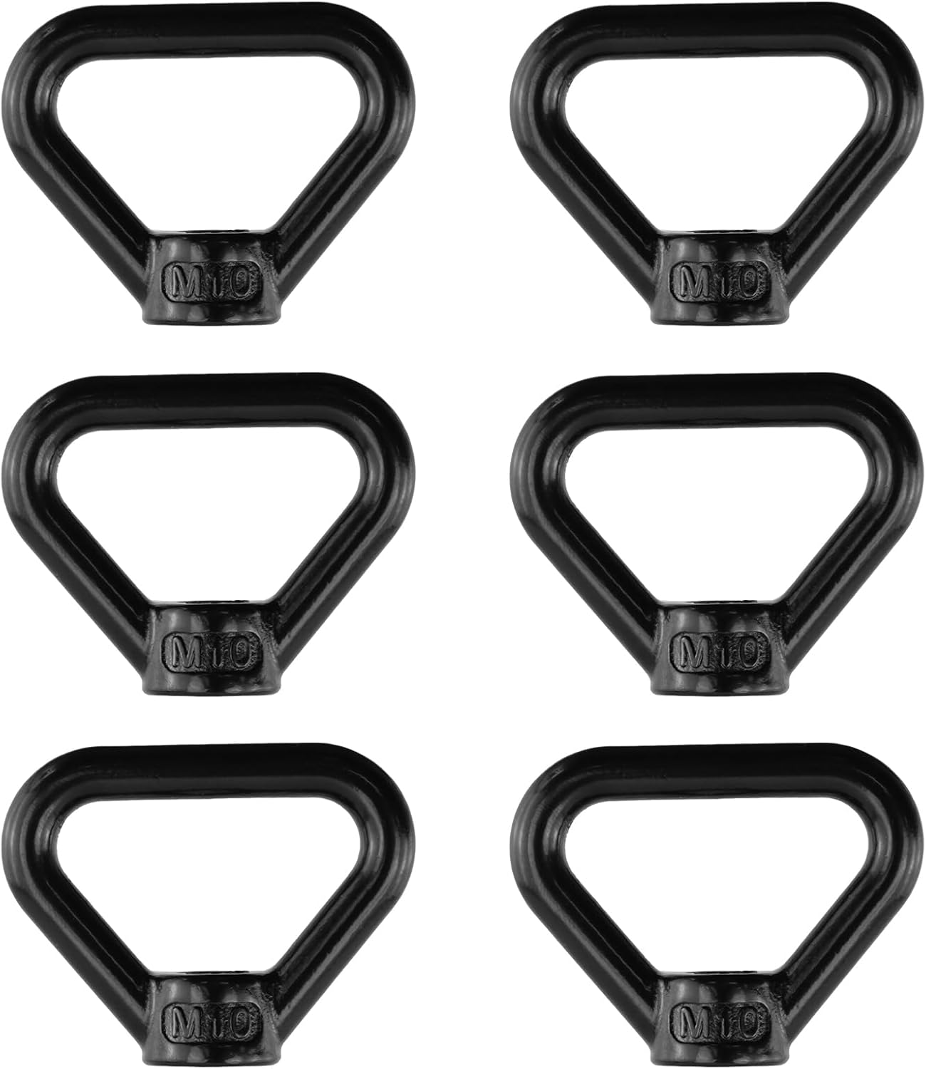 Tuerca ojo elevación acero inox M10 304 anillo negro 6 Pzas