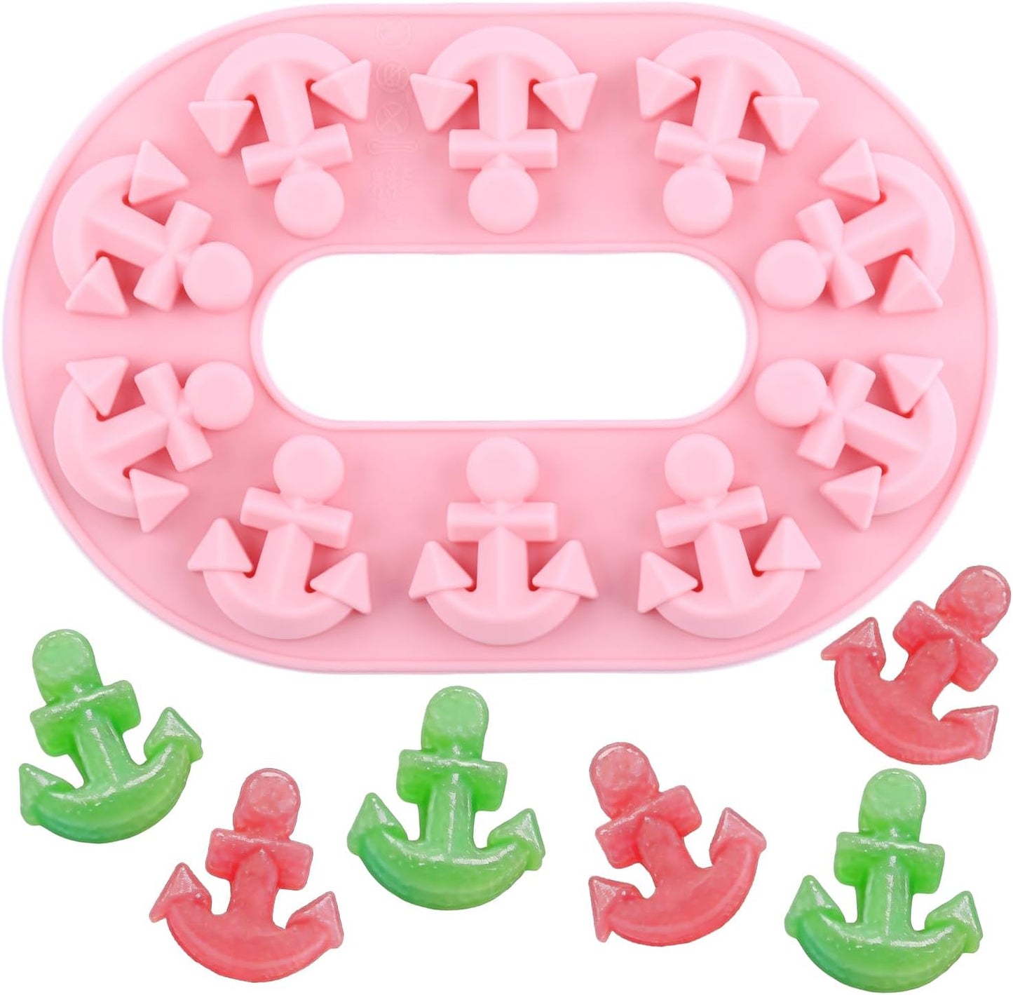10 Moldes Silicón Ancla para Caramelo Magdalena