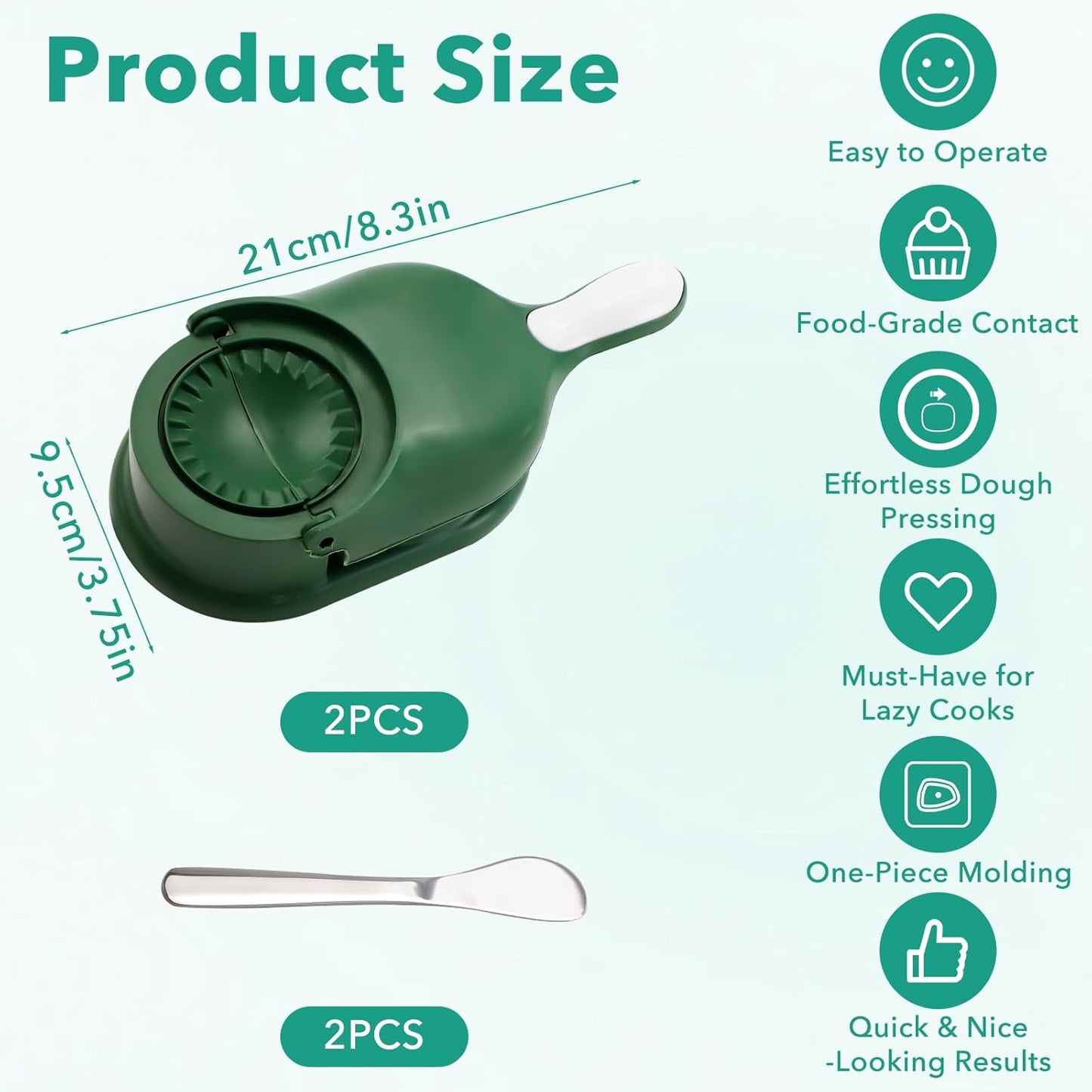2 Pzas 2en1 Prensador Albóndigas Pierogi Maker Manual