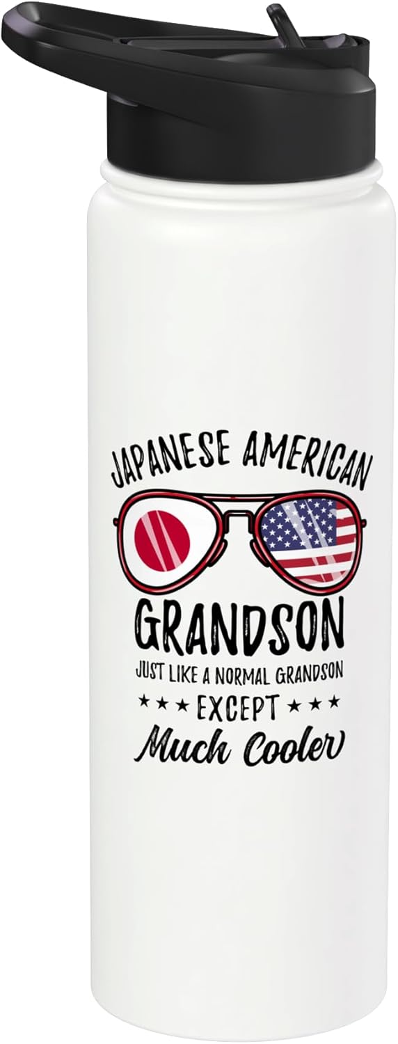 Botella de agua acero inoxidable aislada herencia japonesa