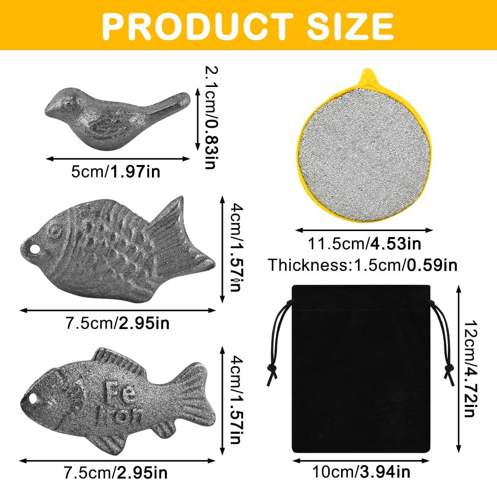 3 Herramientas cocina pescado hierro tela seca con bolsa