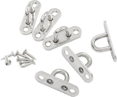 Pack 15 ganchos acero inox 304 para placa ojo montaje seguro