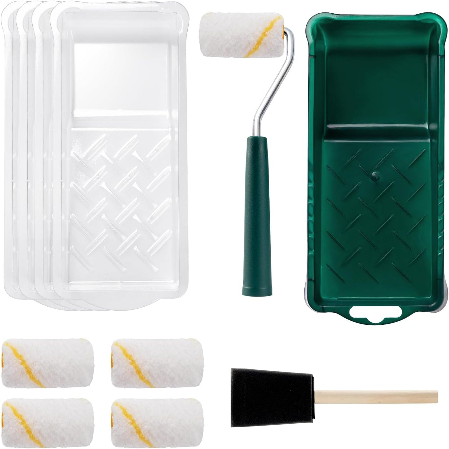 Kit 12 Rodillos Pintura 2pulg Microfibra Cubiertas Cepillo Esponja