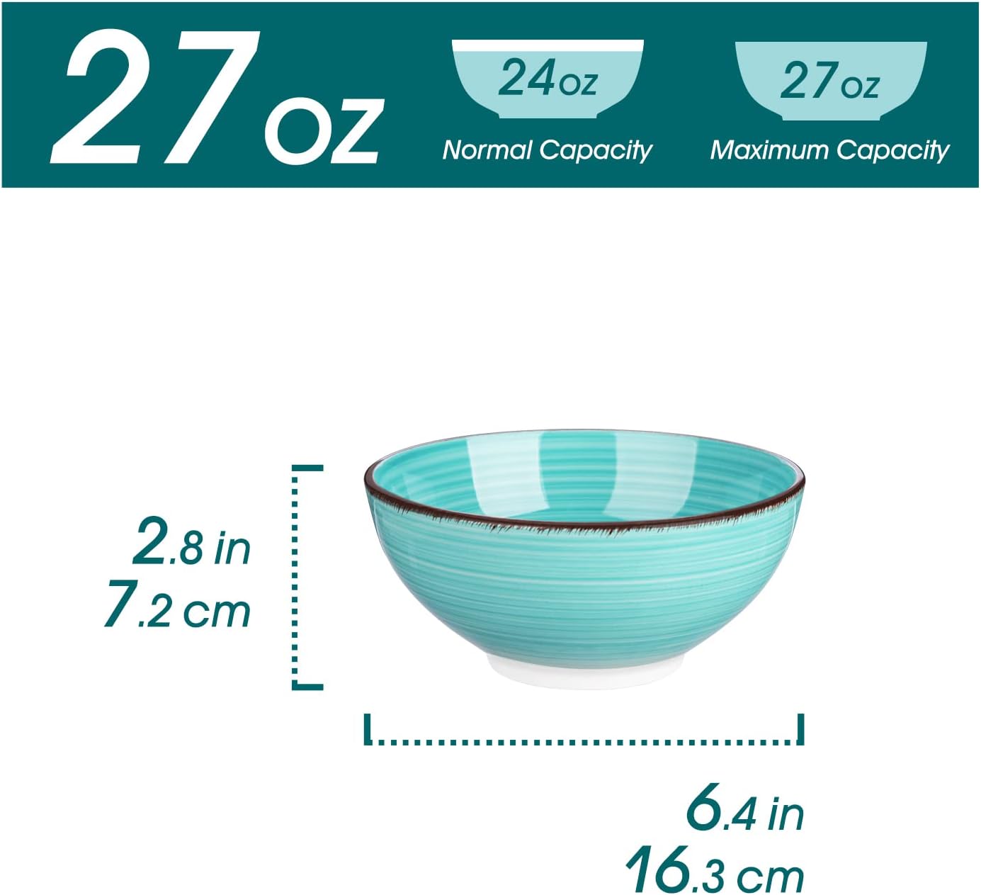 Set 6 Cuencos Cereales 27oz y Set 4 Cuencos Pasta 46oz