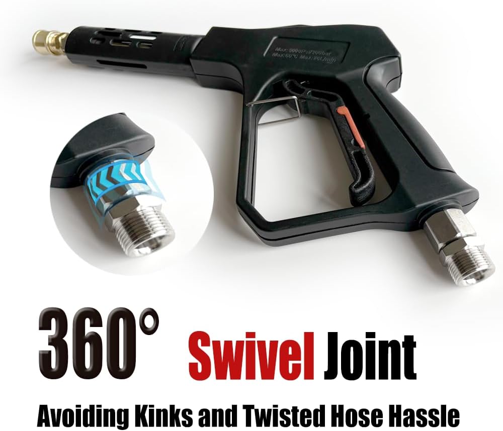 Pistola lavado auto 5000 PSI mango resistente adaptador 3/8 y M22