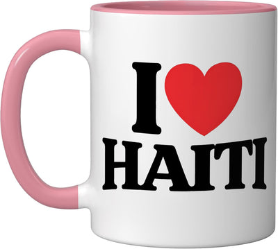 Taza Cerámica Love Haiti Rosa/Blanca