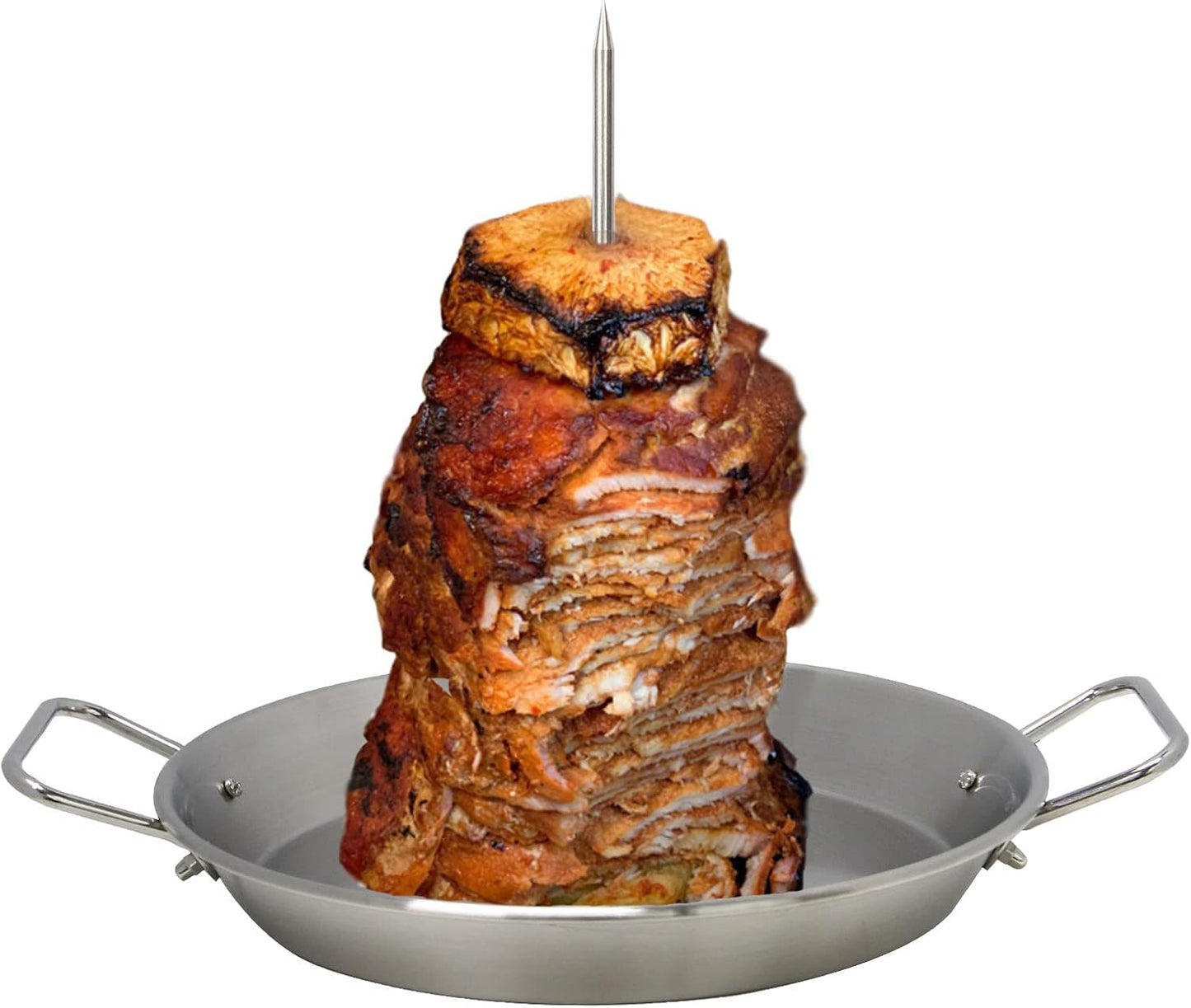 Soporte brocheta al pastor acero inox para horno