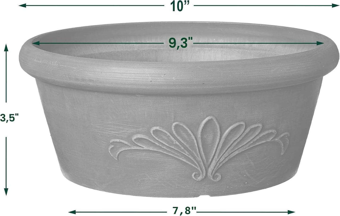 Bandeja bulbos plástico/madera 10" para suculentas y hierbas