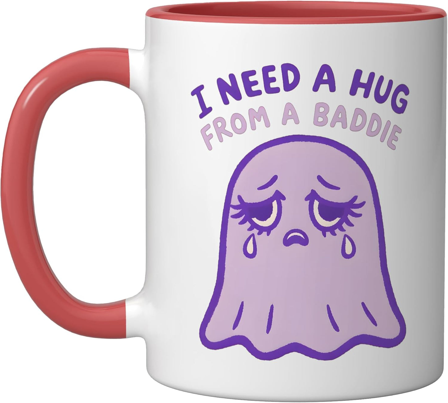 Taza Cerámica Emocional Fantasma Triste Rojo/Blanco