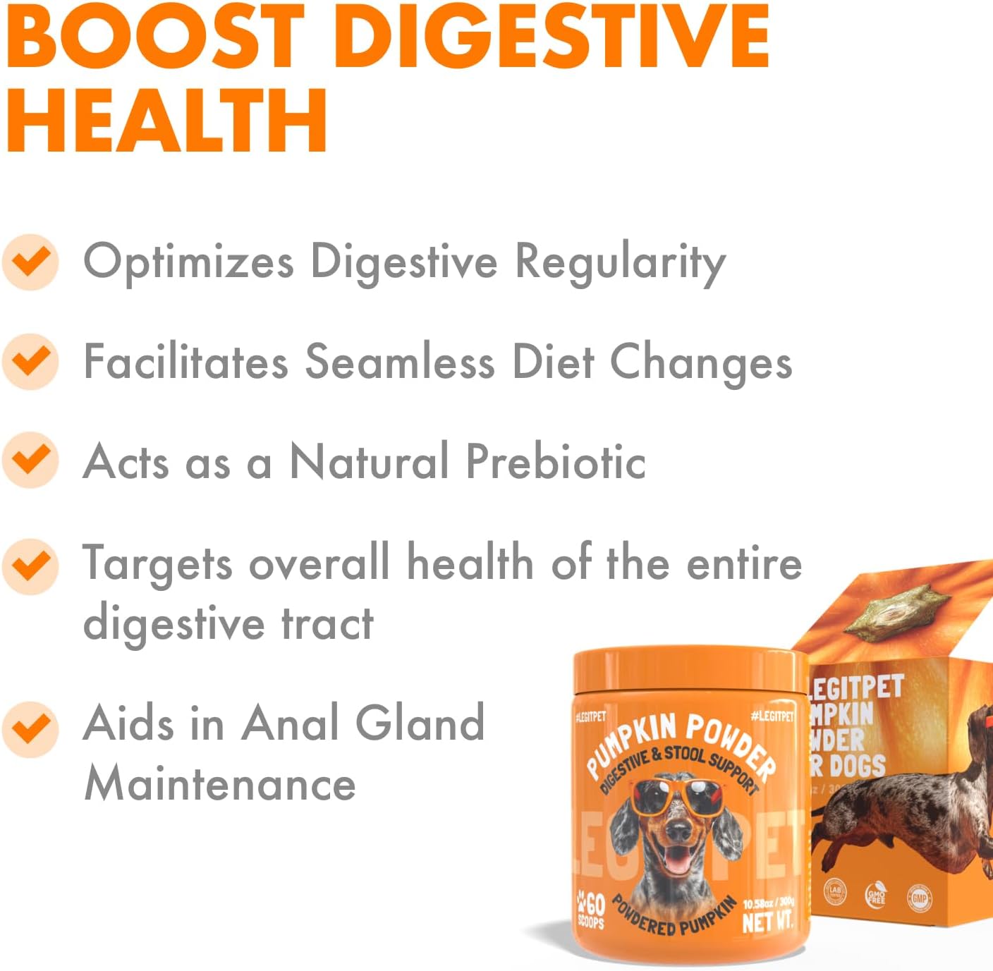 Polvo calabaza perros fibra digestiva heces firmes