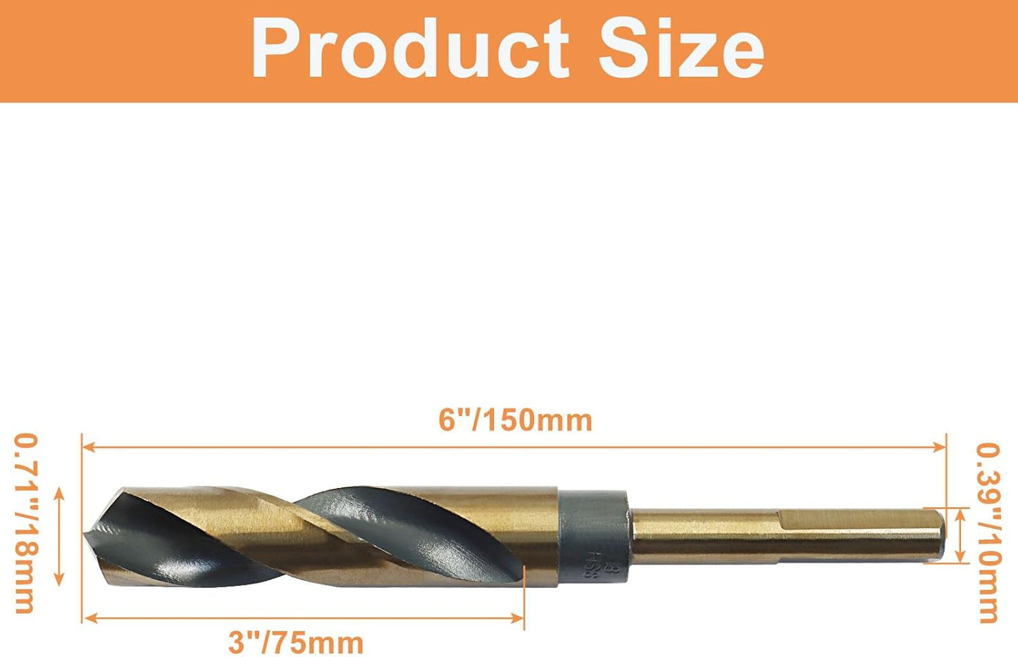 Brocas de Taladro 18mm Acero Inox Recubiertas Titanio