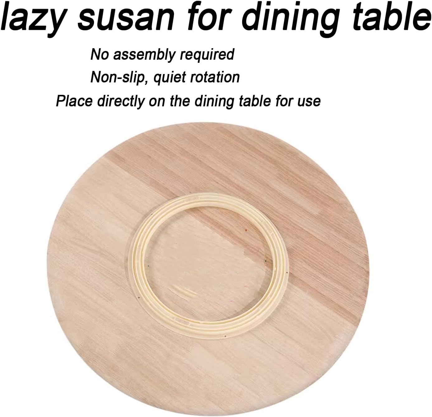 Mesa Giratoria Grande de Madera Negro Silenciosa para Comedor