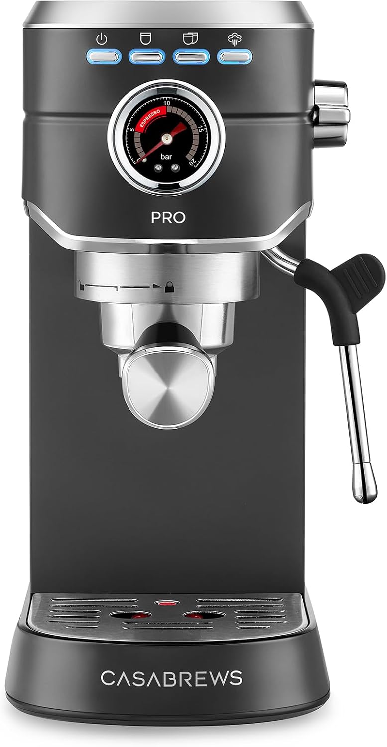 Máquina Espresso 20 Bar Acero Inox Compacta Capuchino