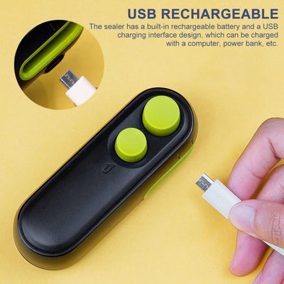 Sellador de bolsas mini 2 en 1 con corte térmico y recarga USB