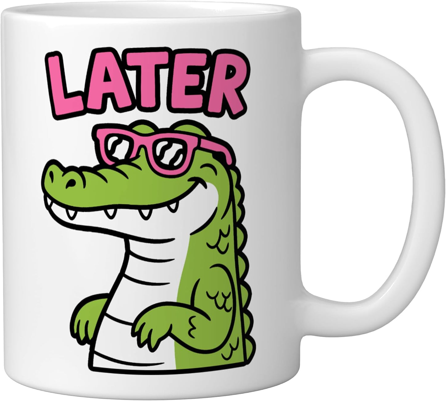 Taza de cerámica de lagarto divertido blanco