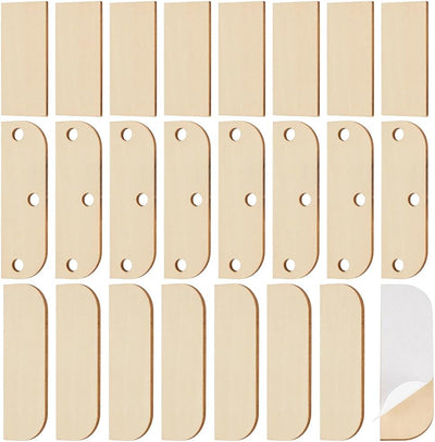 24 Pzas Placas Reparación Puerta Madera Claro 16mm Autoadhesivas