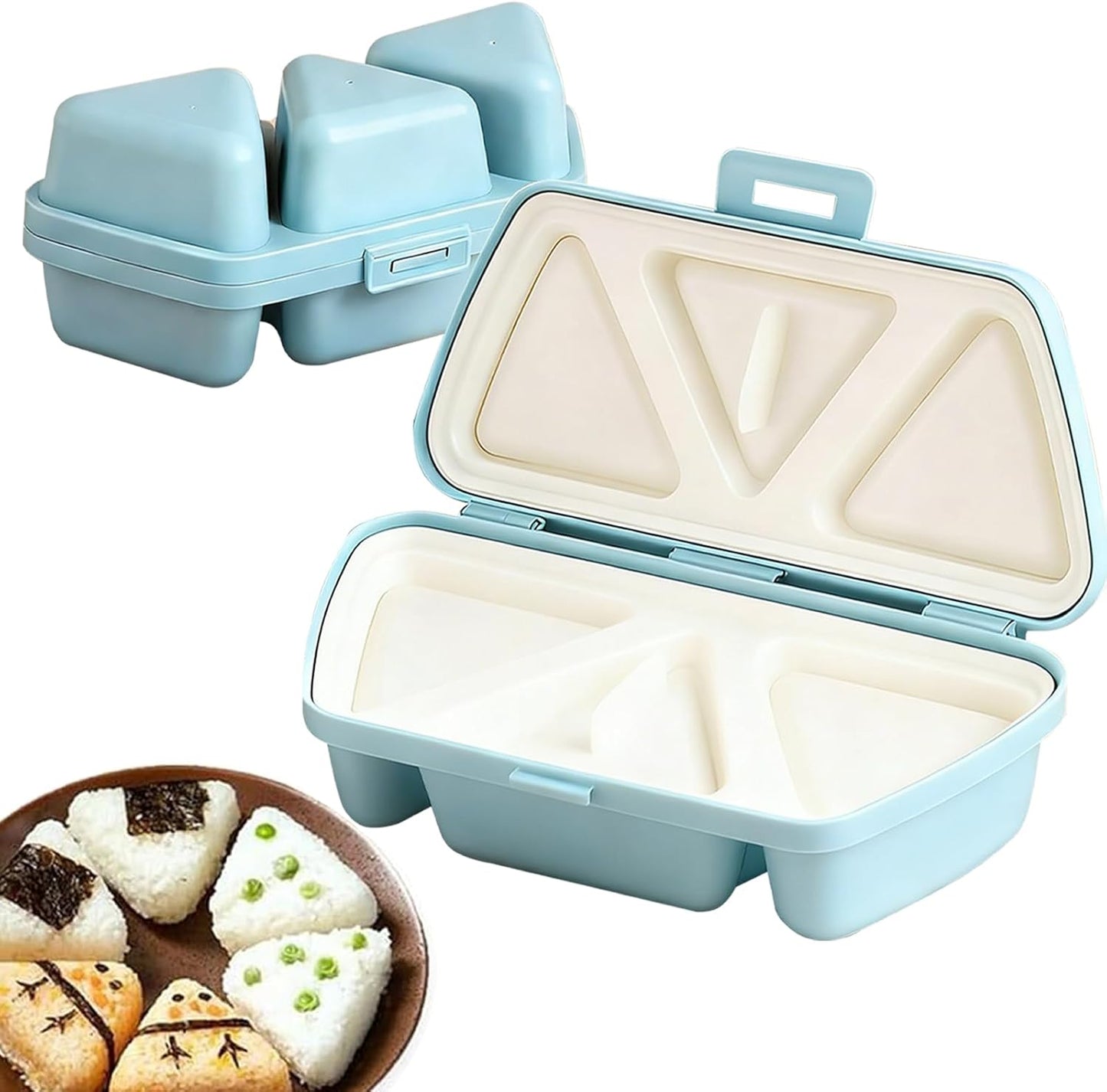 Molde onigiri 6 en 1 azul multifuncional para hogar y picnic