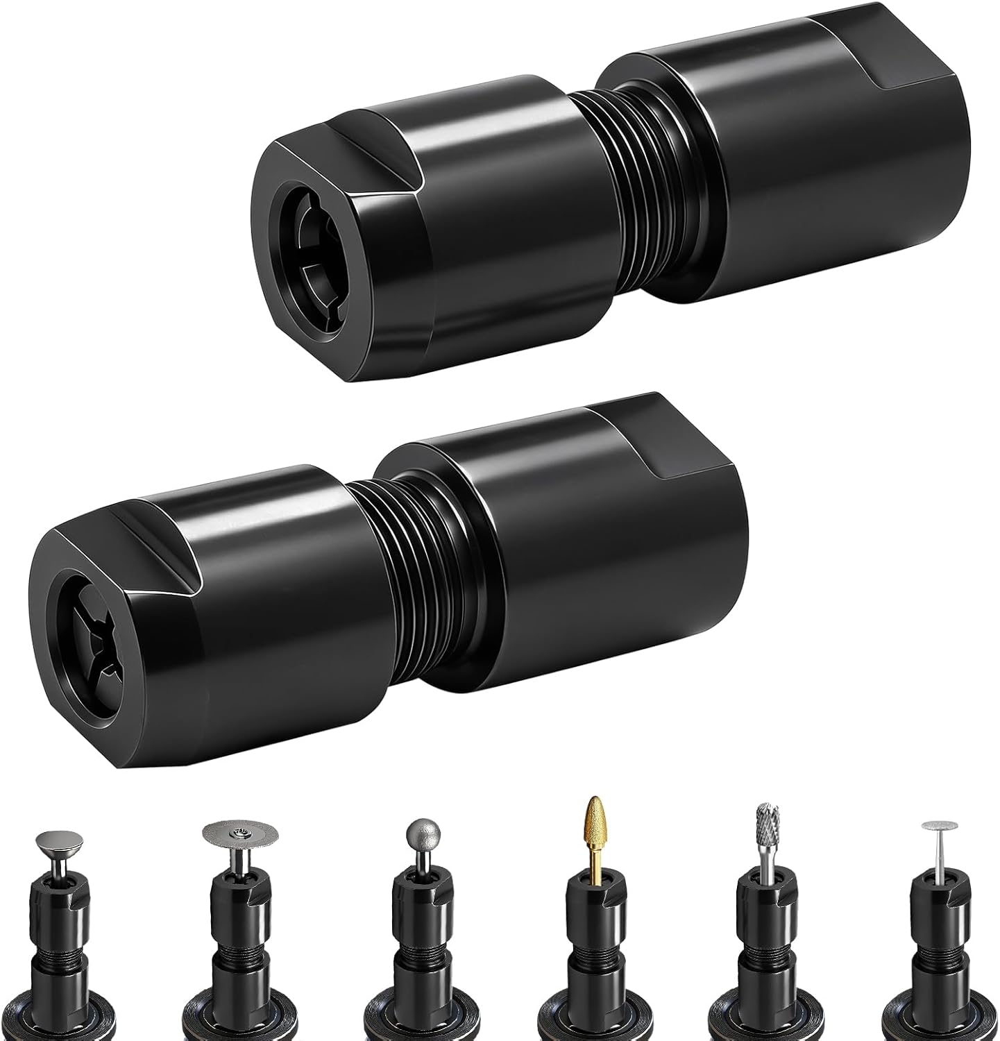 2 Adaptadores Amoladora Angular Mandril Recto 5/8-11 a 1/4 y 1/8