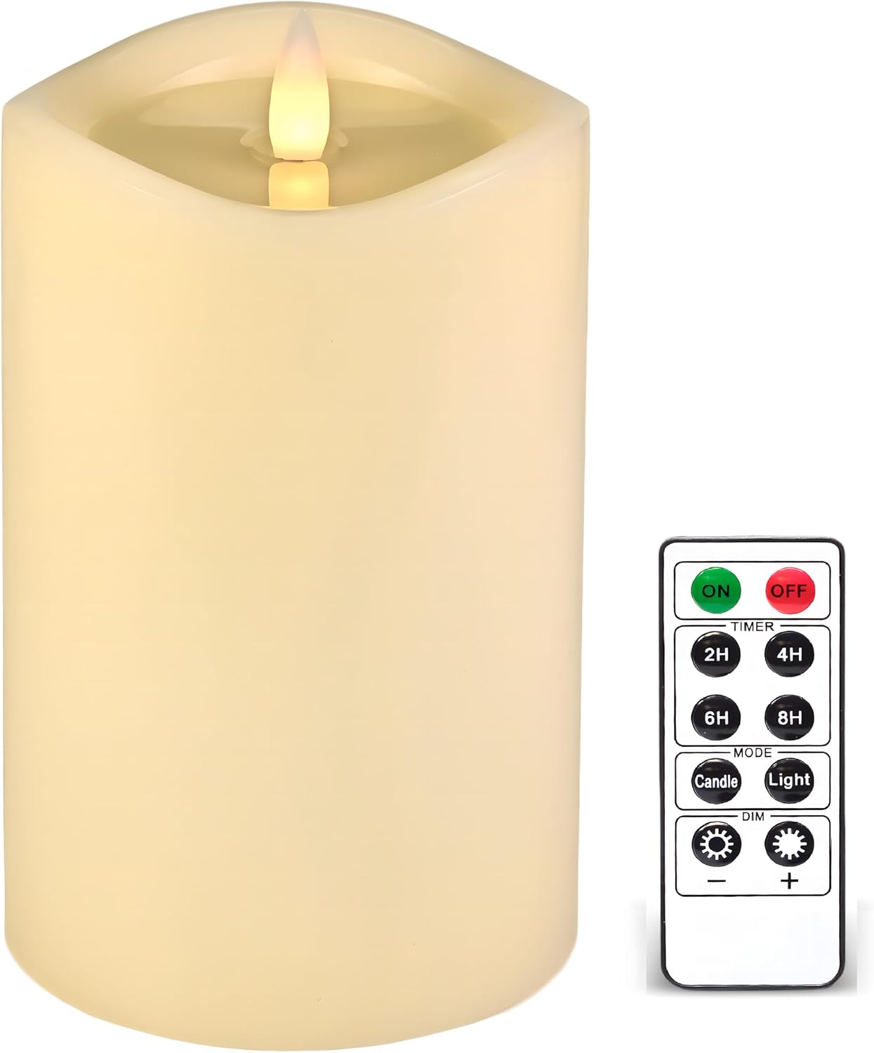 Velas pilar LED sin llama con temporizador 400h control remoto