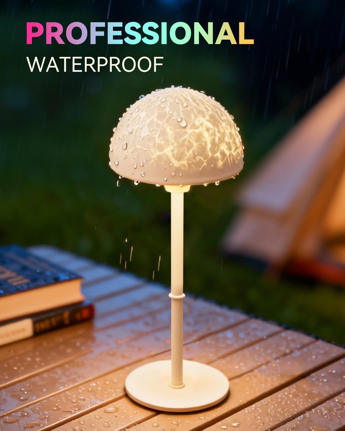 Lámpara ducha impermeable proyector ondas 7 colores recargable