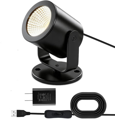 Foco LED USB 5W rotación 360° luz acento para fotos y estantería
