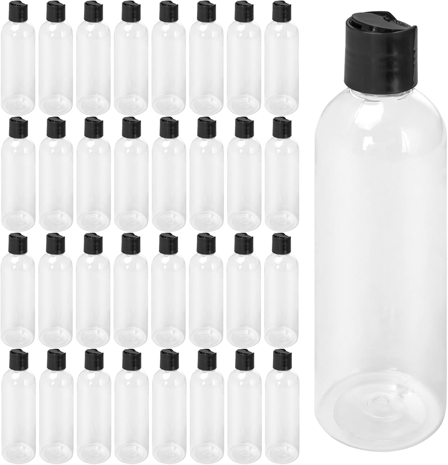 Botellas plástico tapa disco negro para champú
