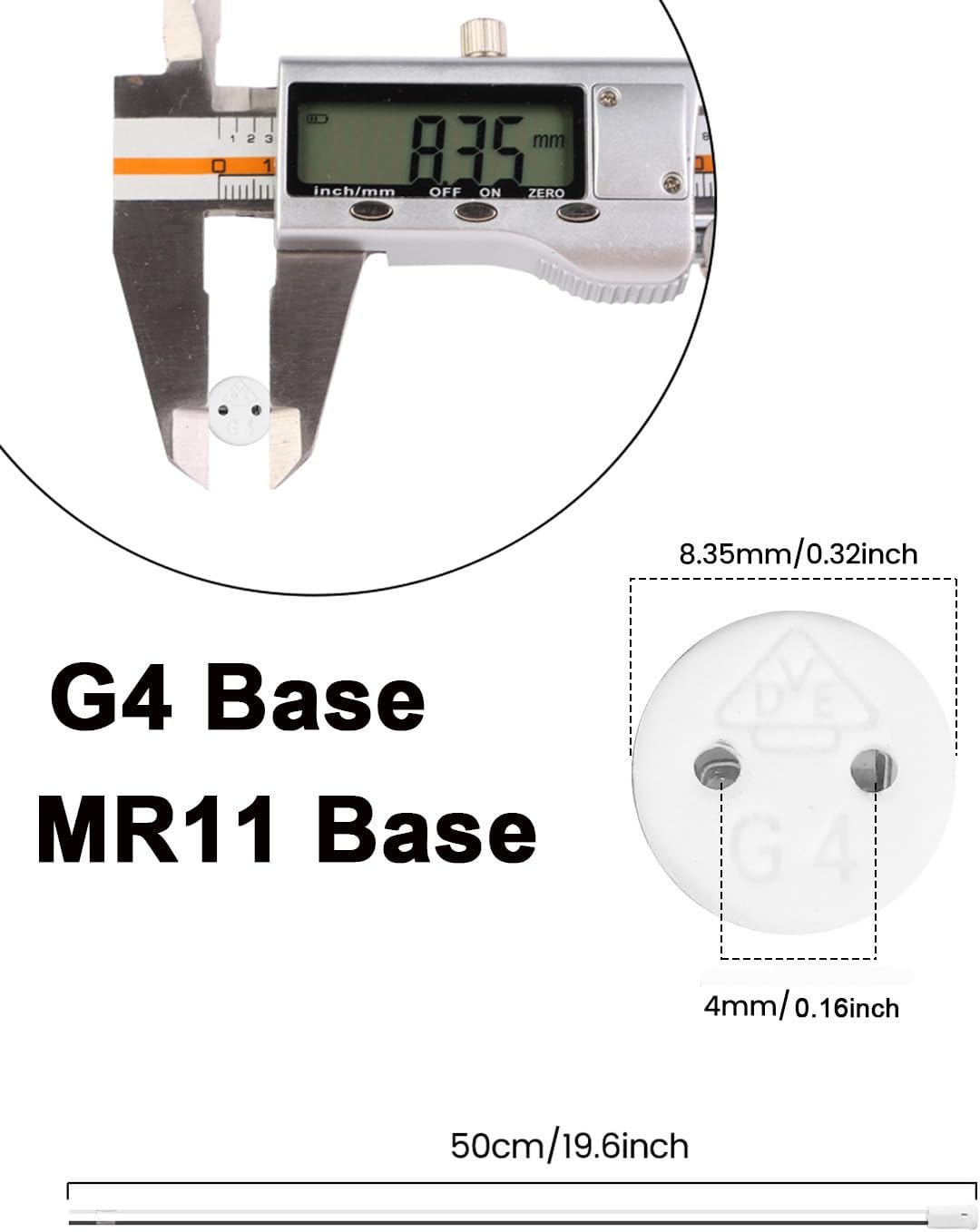 Pack 10 enchufes G4 MR11 adaptador cerámica con cable