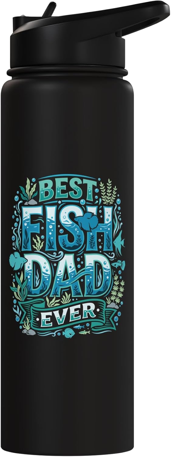 Bottella de agua aislada para acuarista padre de peces acero inoxidable