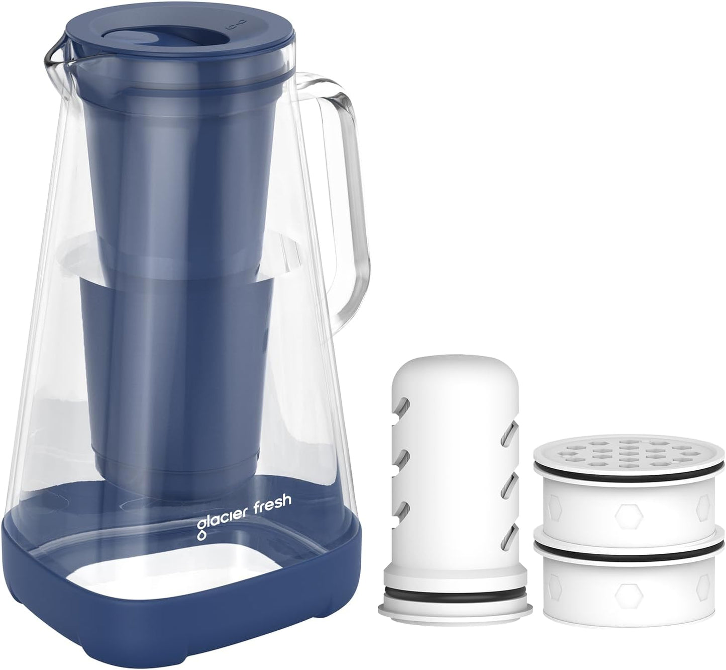 Jarra agua vidrio 10 tazas membrana UF y filtros carbón