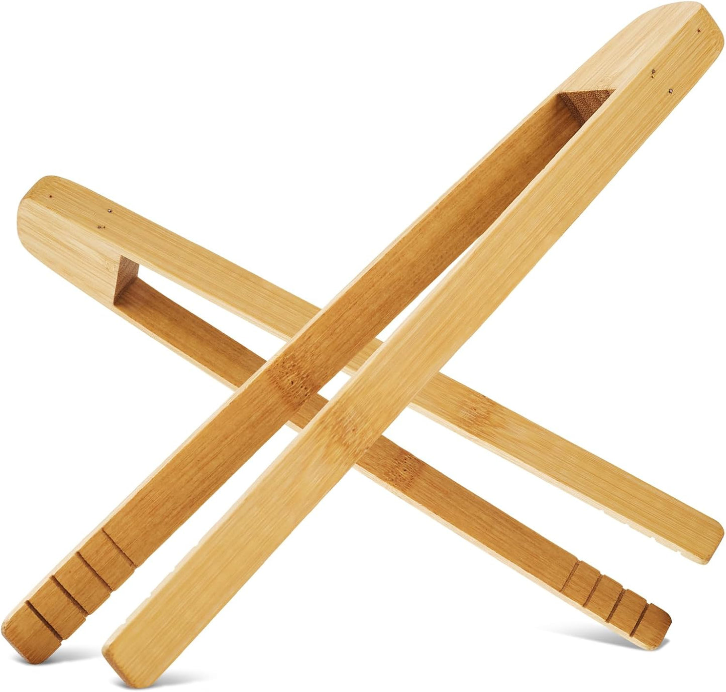 Pinzas bambú 10pulg set 2 resistentes calor tostadora barbacoa