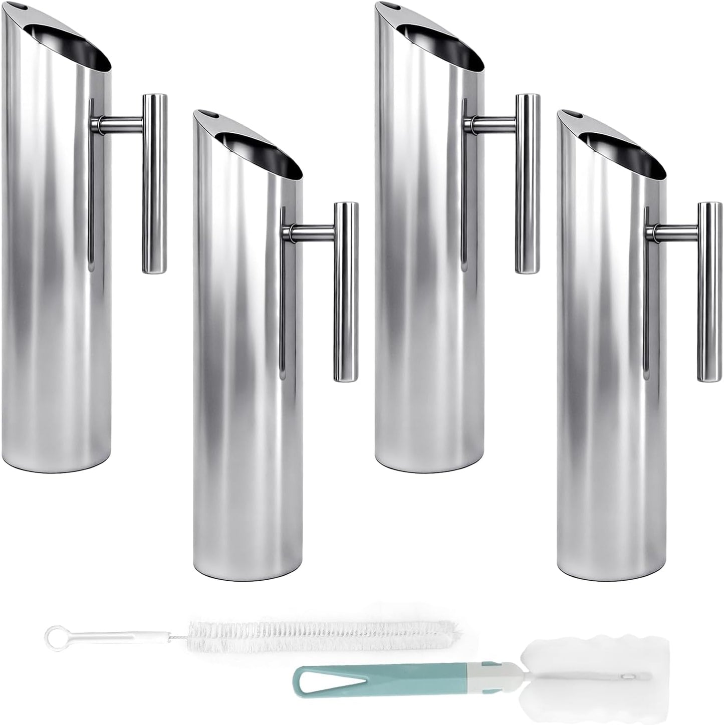 4 Jarras Agua Acero Inox con Mango Protector Hielo 2L