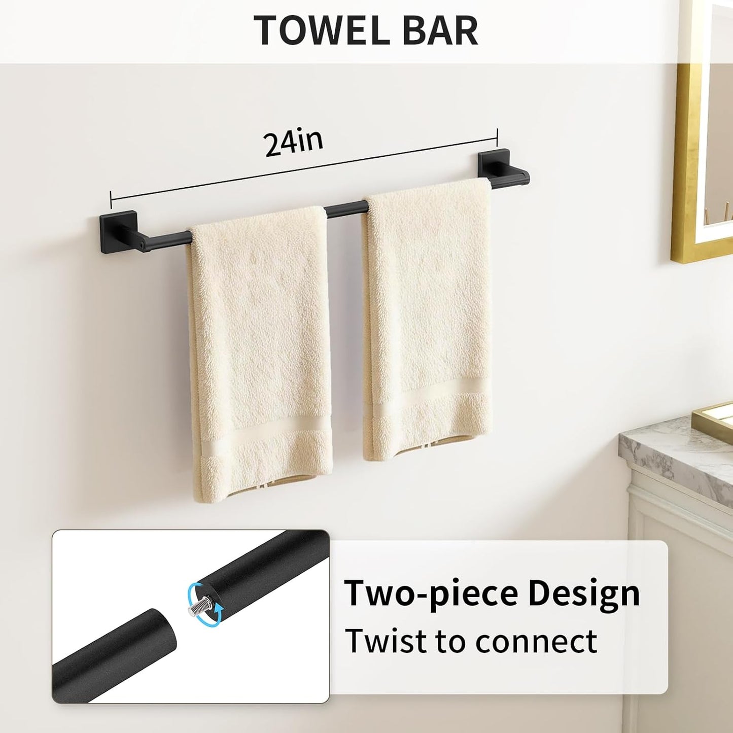 Set 4 Pzas Accesorios Baño Acero Inox 24pulg