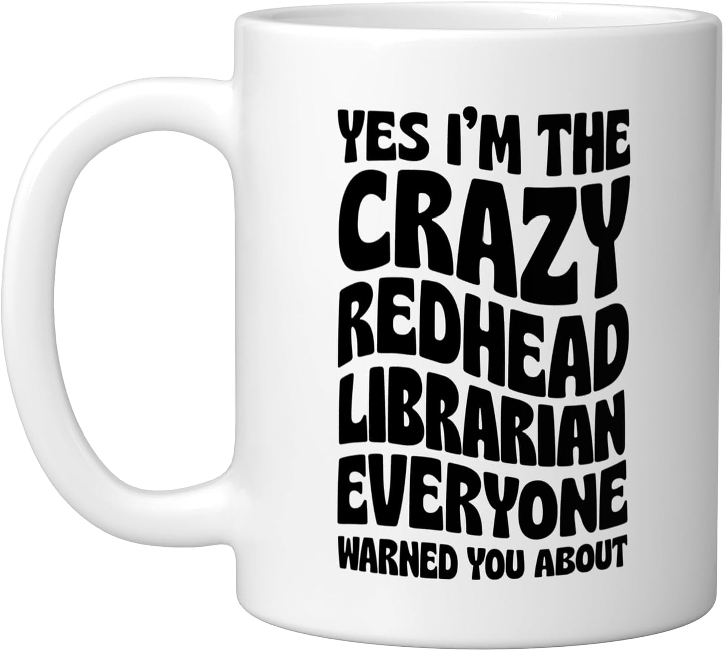 Taza Cerámica Blanca Bibliotecaria Roja
