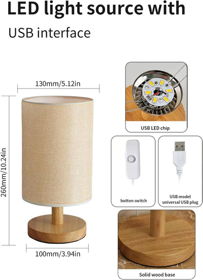 2 Lámparas Mesa Control Remoto Led Usb Bohemia