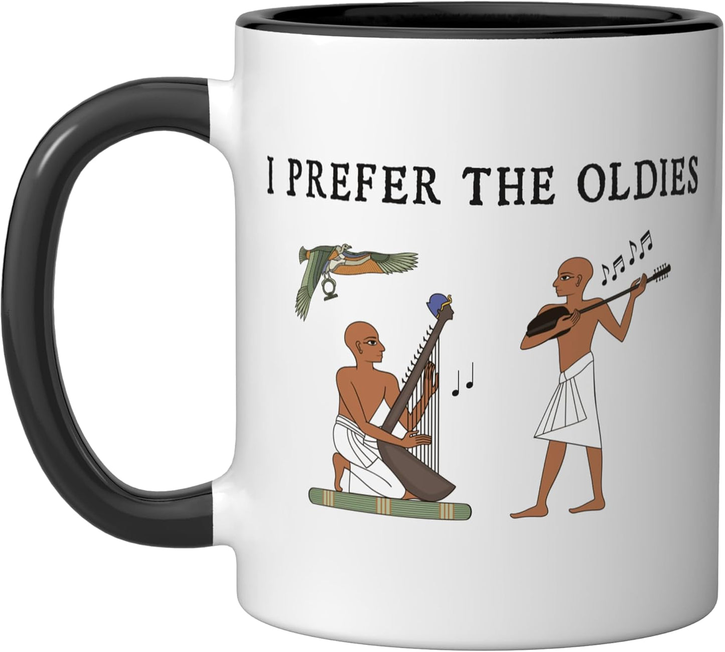 Taza cerámica historia antigua Egipto negra/blanca divertida