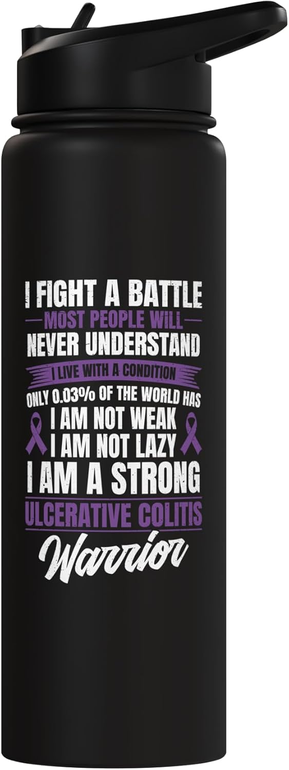 Botella de agua acero inoxidable aislada para IBD Warrior