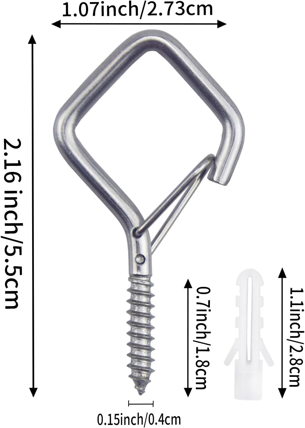 Ganchos acero inox para colgar luces interiores