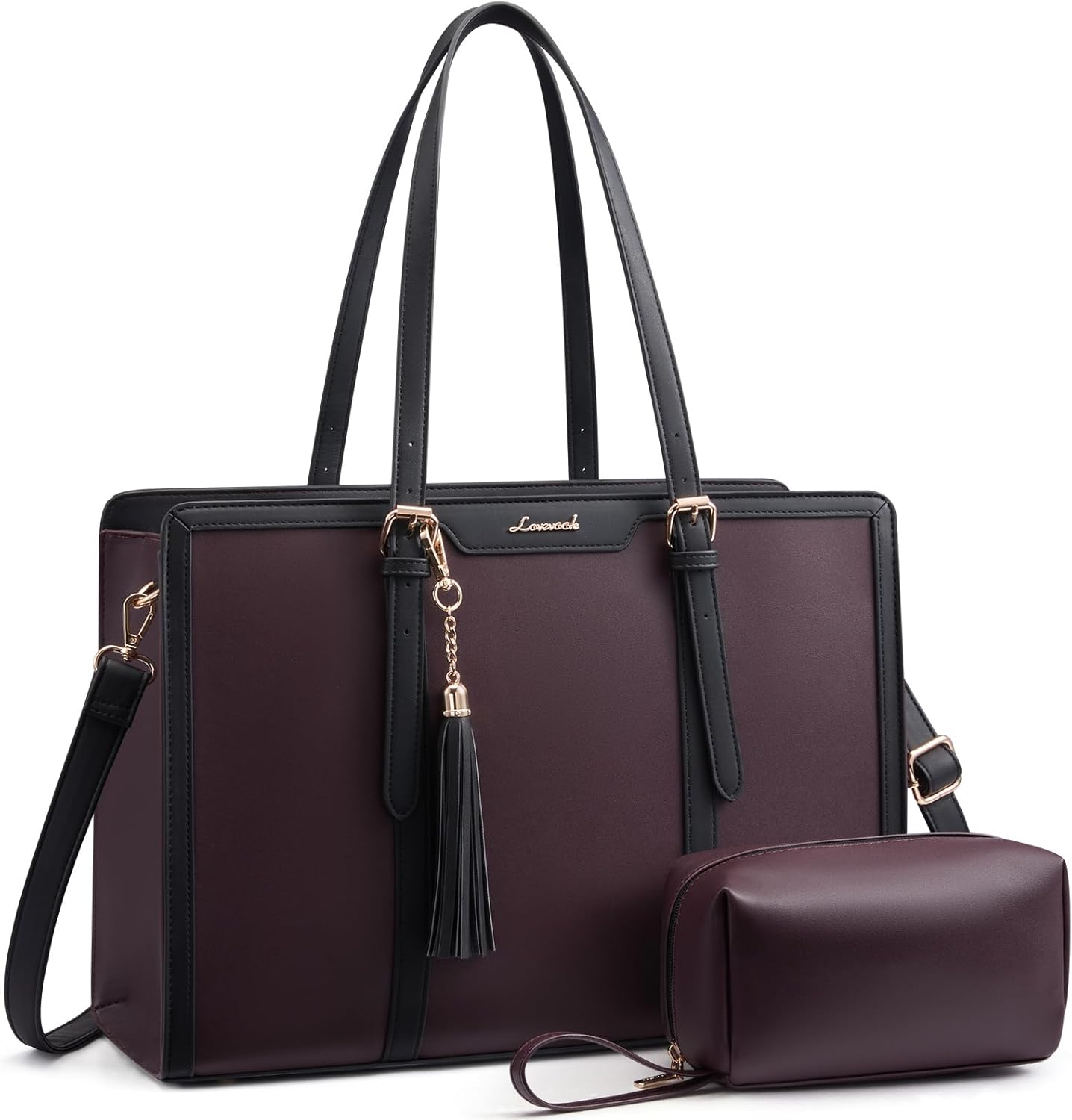 Bolsa laptop mujer 15.6pulg poliuretano gran capacidad
