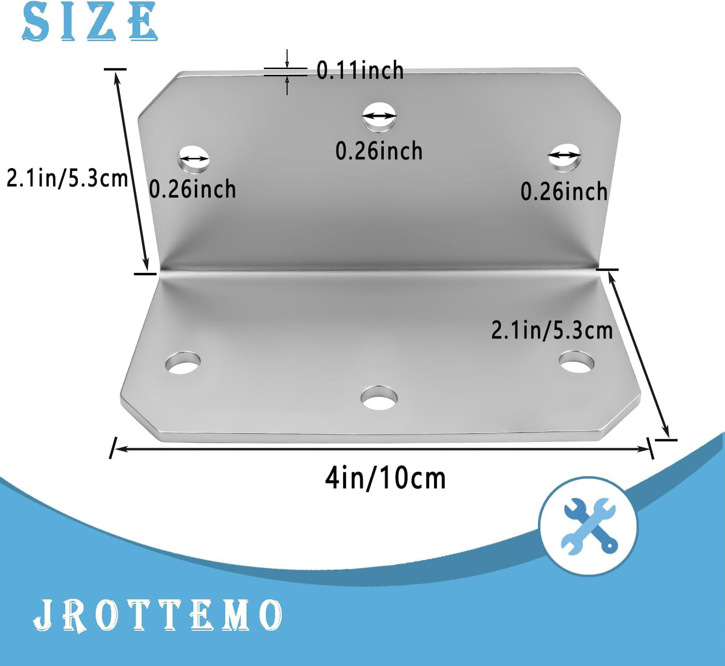 Set 4 Soportes Esquina Metal 4x2x2pulg Resistentes