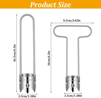 2 Descorazonadores Acero Inox 2en1 para Pimientos Piña