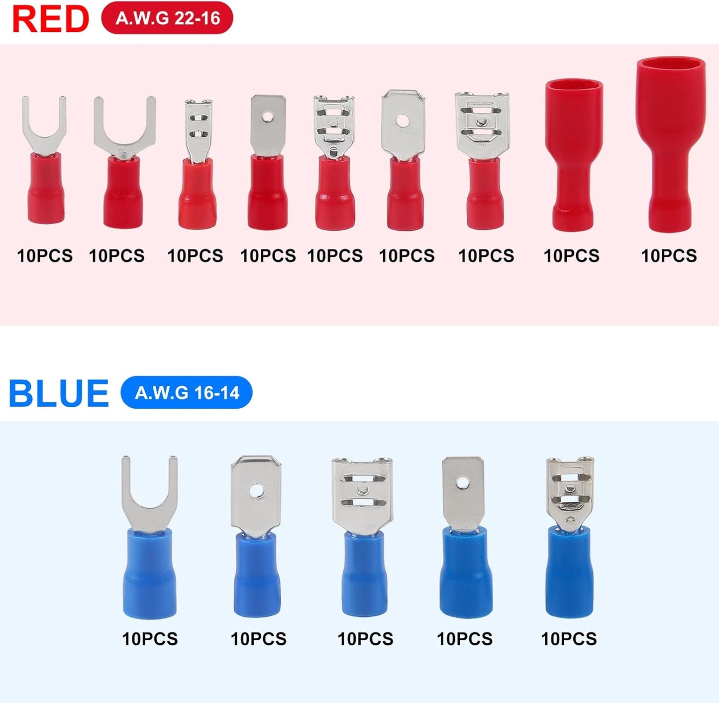 Kit 140 Pzas Conectores Cable Eléctrico Surtido