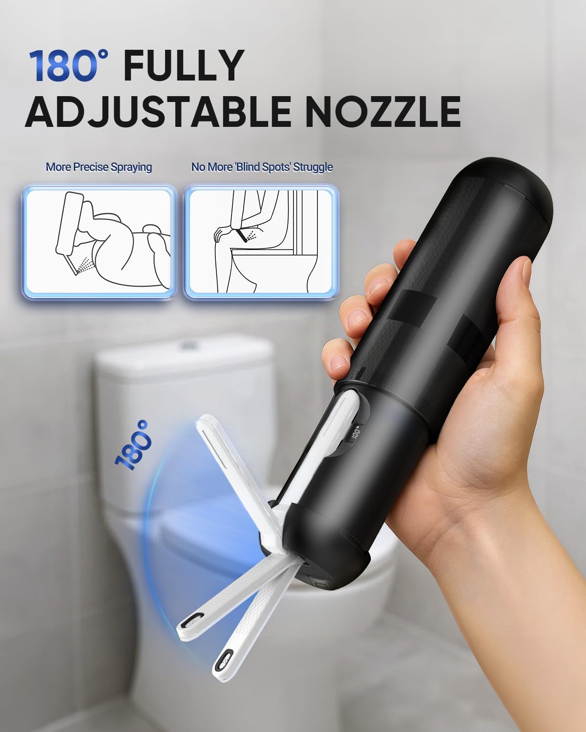 Bidé eléctrico portátil con boquilla ajustable 180° IPX7