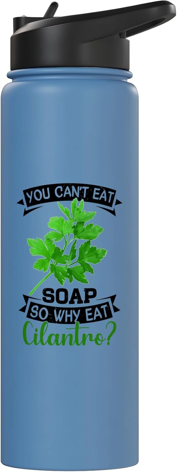 Botella de agua aislada de acero inoxidable sin cilantro