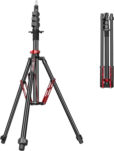 Soporte luz tubos 1.4pulg aluminio trípode 106pulg resorte gas 11lbs