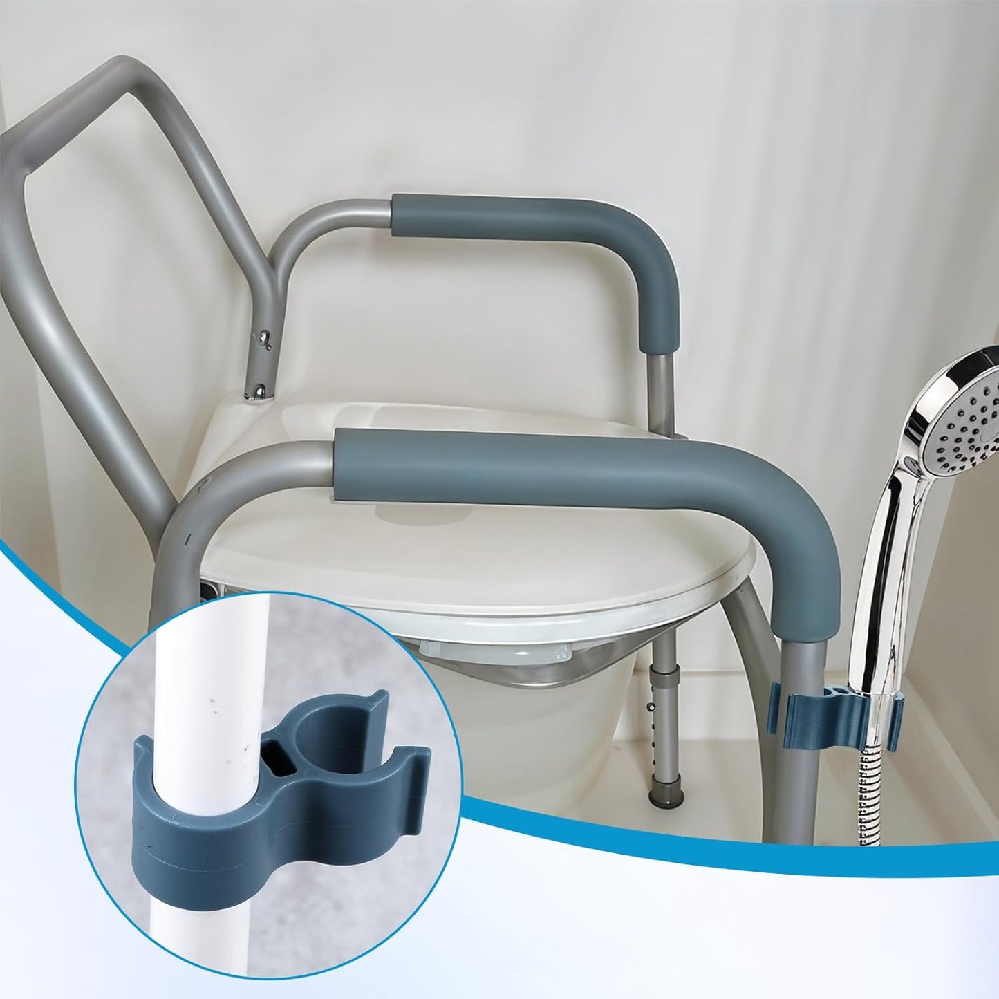 2 Soportes Manguera Ducha Universal para Silla Baño