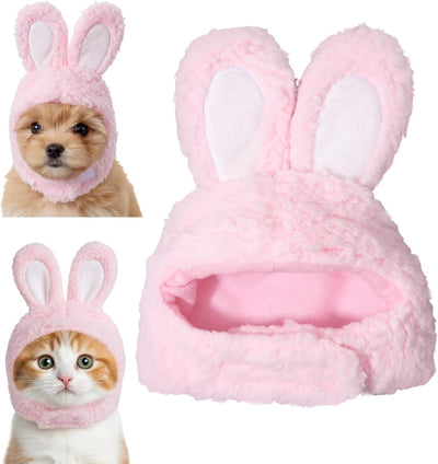 Disfraz conejo suave para gatos y perros pequeños rosa