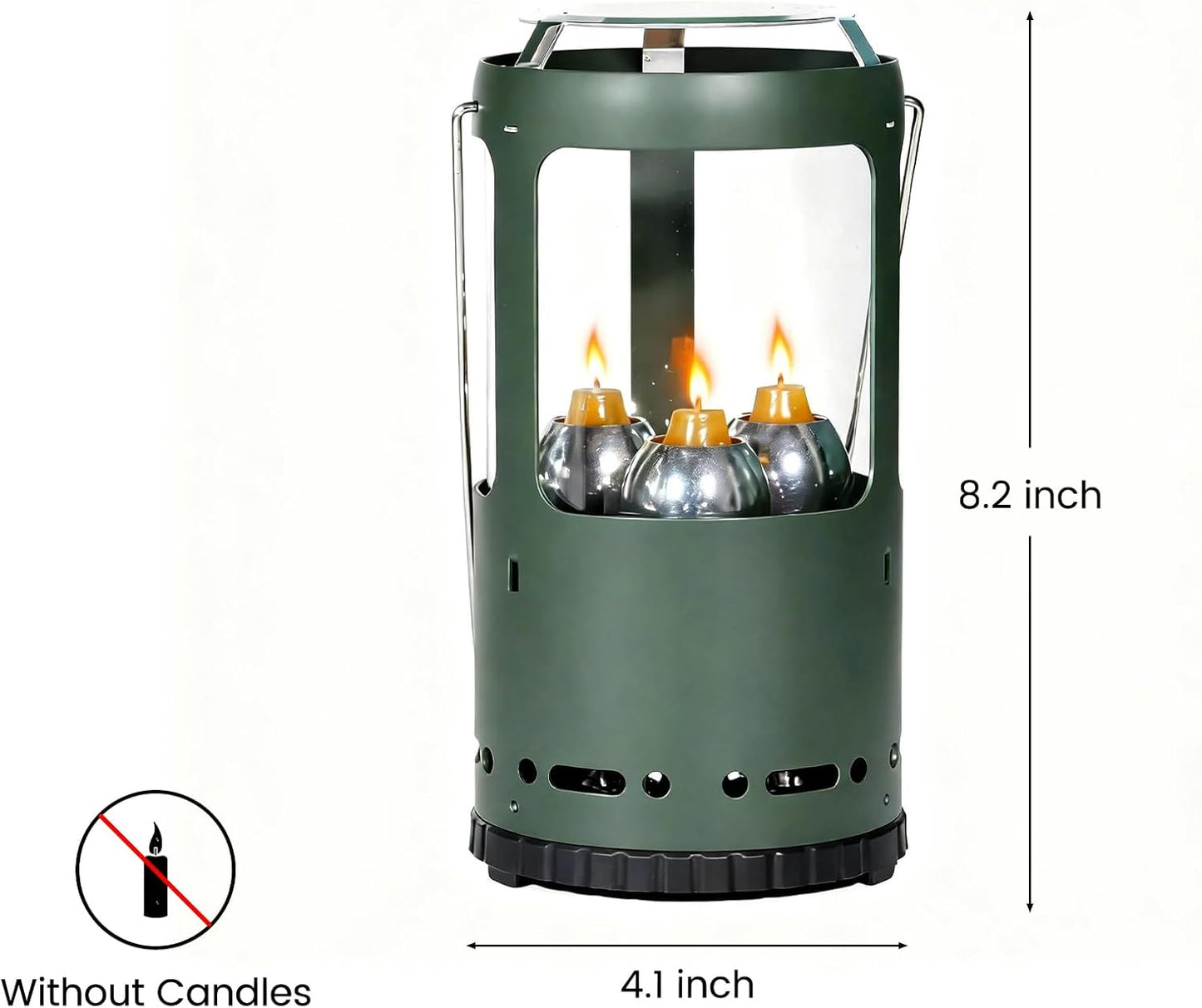 Portavelas aluminio camping resistente viento